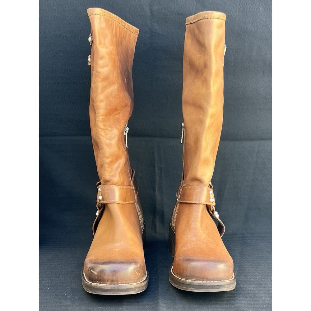 STEVE MADDEN Bryanna Moto Boot Brown Leather Women's Size 8 US - Picture 4 of 14